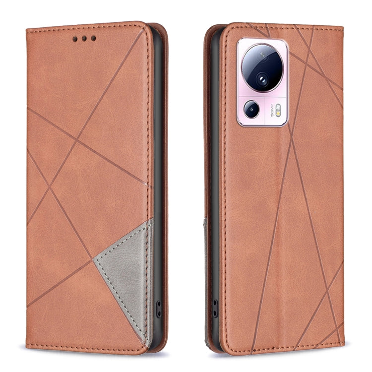 Custodia per telefono in pelle magnetica invisibile prismatica, For Xiaomi 13 Lite / Civi 2
