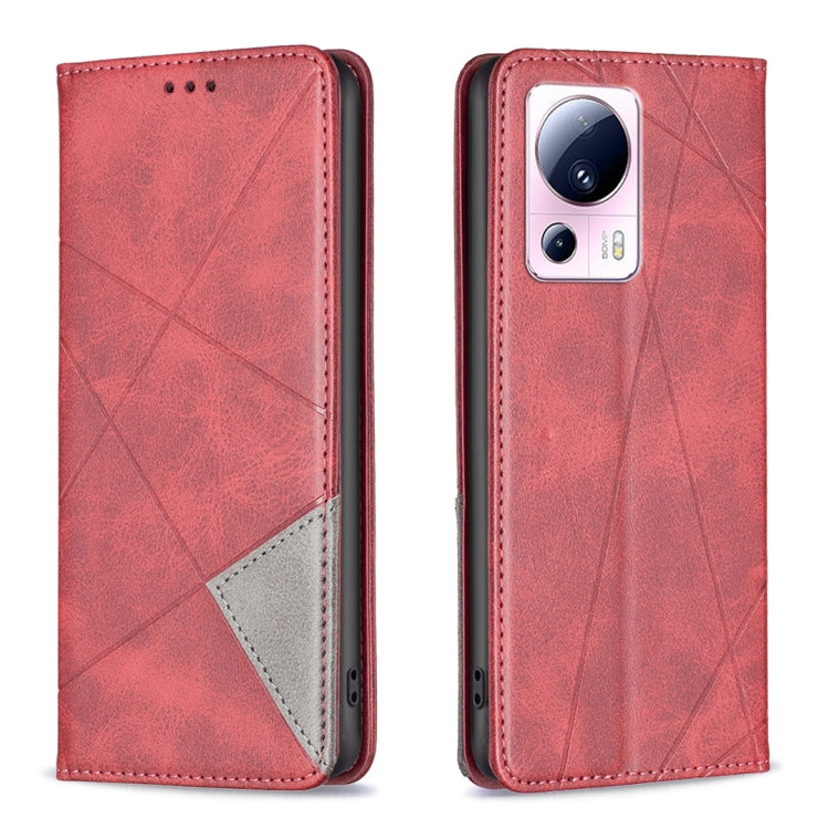 Custodia per telefono in pelle magnetica invisibile prismatica, For Xiaomi 13 Lite / Civi 2