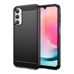 Custodia per telefono TPU in fibra di carbonio con trama spazzolata, For Samsung Galaxy A24 4G