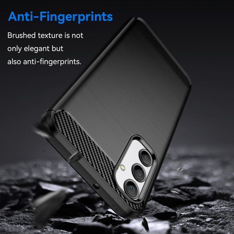 Custodia per telefono TPU in fibra di carbonio con trama spazzolata, For Samsung Galaxy A24 4G