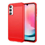 Custodia per telefono TPU in fibra di carbonio con trama spazzolata, For Samsung Galaxy A24 4G
