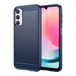 Custodia per telefono TPU in fibra di carbonio con trama spazzolata, For Samsung Galaxy A24 4G