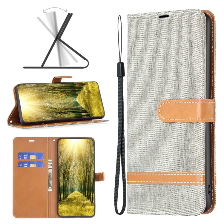 Custodia per telefono in pelle con texture denim a blocchi di colore, For Xiaomi 13 Lite / Civi 2