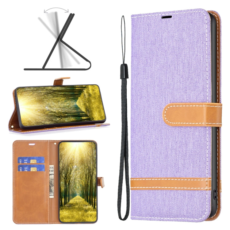 Custodia per telefono in pelle con texture denim a blocchi di colore, For Xiaomi 13 Lite / Civi 2