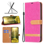 Custodia per telefono in pelle con texture denim a blocchi di colore, For Xiaomi 13 Lite / Civi 2