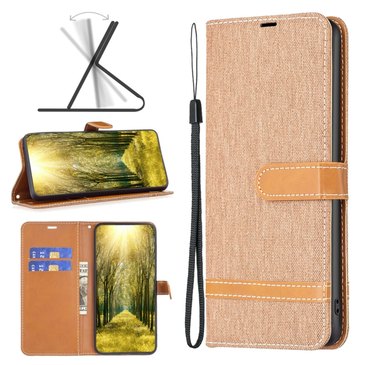 Custodia per telefono in pelle con texture denim a blocchi di colore, For Xiaomi 13 Lite / Civi 2