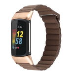 Cinturino in pelle con anello magnetico, For Fitbit Charge 5