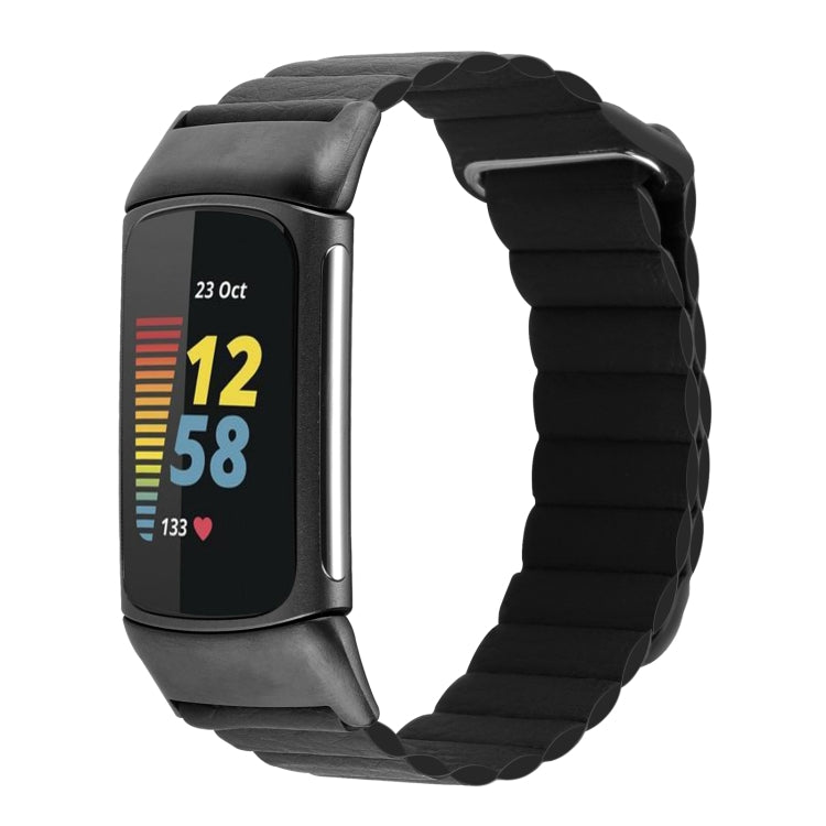 Cinturino in pelle con anello magnetico, For Fitbit Charge 5