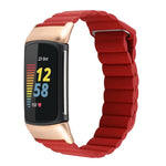 Cinturino in pelle con anello magnetico, For Fitbit Charge 5