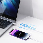 USAMS US-SJ610 U84 PD20W USB-C / Tipo-C a 8 pin Cavo dati di ricarica, PD20W 8 Pin 1m, PD20W 8 Pin 2m, PD20W 8 Pin 3m