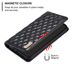 Custodia per telefono a conchiglia in pelle magnetica Diamond Lattice, For Xiaomi 13 Lite / Civi 2