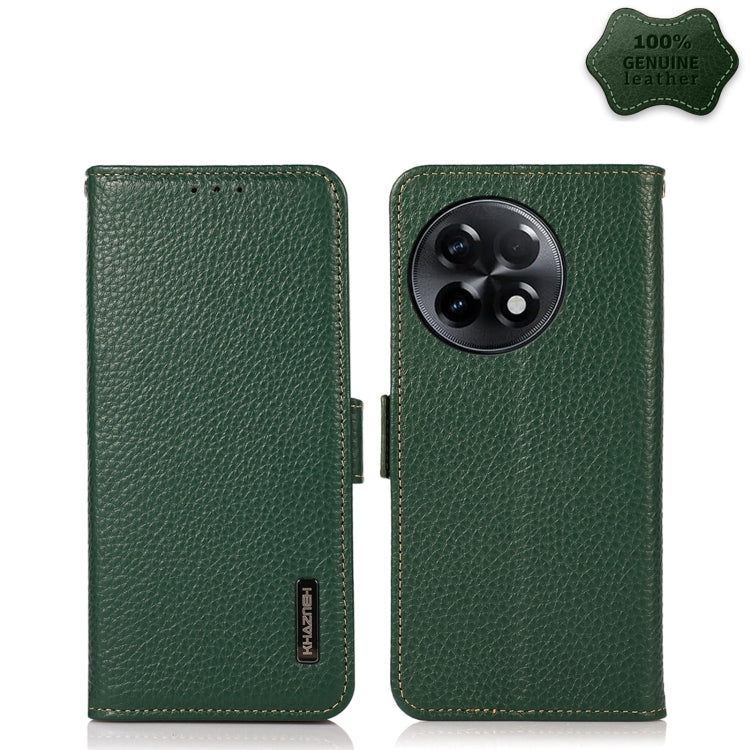 KHAZNEH Custodia per telefono RFID in vera pelle Litchi magnetica laterale, For OnePlus Ace 2 5G, For Realme GT Neo 5, For Xiaomi Redmi 12C/Redmi 11A 4G