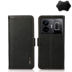 KHAZNEH Custodia per telefono RFID in vera pelle Litchi magnetica laterale, For OnePlus Ace 2 5G, For Realme GT Neo 5, For Xiaomi Redmi 12C/Redmi 11A 4G