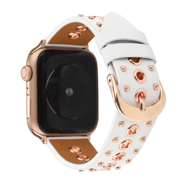 Cinturino per orologio in vera pelle con rivetto punk, For Apple Watch Series 7 41mm / 6 & SE & 5 & 4 40mm, For Apple Watch Ultra 49mm / Series 8&7 45mm / SE 2&6&SE&5&4 44mm