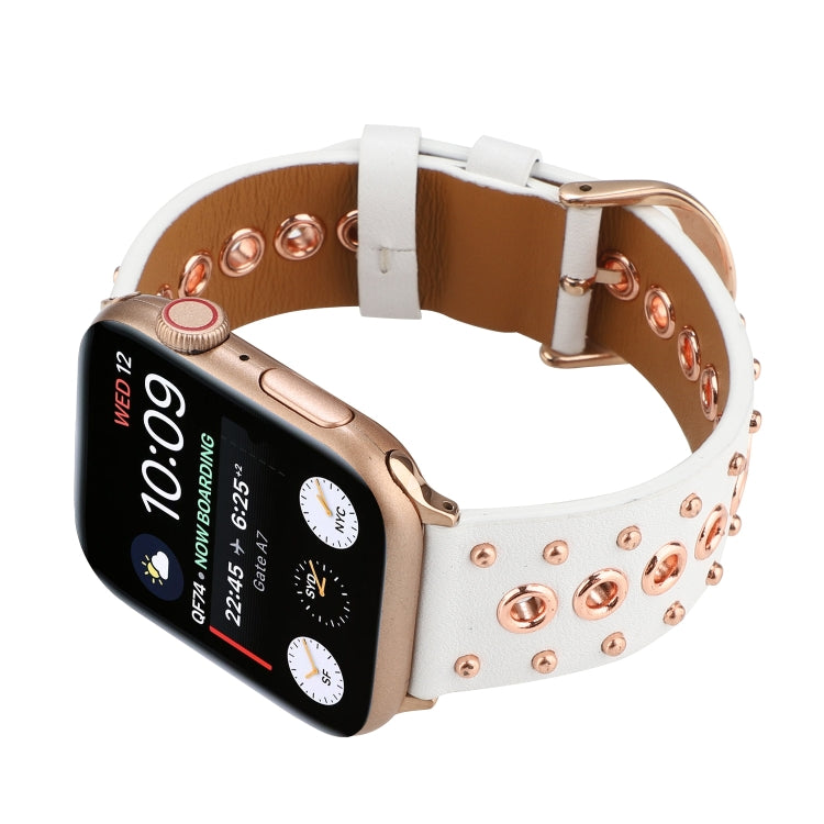 Cinturino per orologio in vera pelle con rivetto punk, For Apple Watch Series 7 41mm / 6 & SE & 5 & 4 40mm, For Apple Watch Ultra 49mm / Series 8&7 45mm / SE 2&6&SE&5&4 44mm