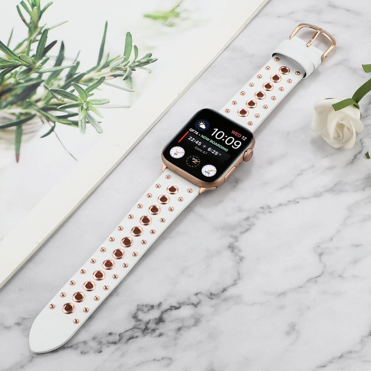 Cinturino per orologio in vera pelle con rivetto punk, For Apple Watch Series 7 41mm / 6 & SE & 5 & 4 40mm, For Apple Watch Ultra 49mm / Series 8&7 45mm / SE 2&6&SE&5&4 44mm