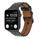 Cinturino per orologio in vera pelle con rivetto punk, For Apple Watch Series 7 41mm / 6 & SE & 5 & 4 40mm, For Apple Watch Ultra 49mm / Series 8&7 45mm / SE 2&6&SE&5&4 44mm