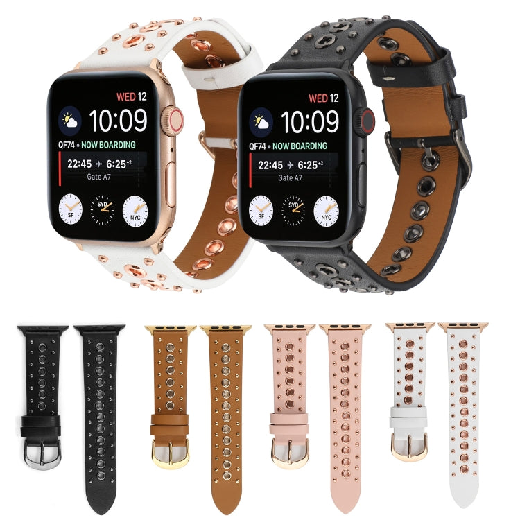 Cinturino per orologio in vera pelle con rivetto punk, For Apple Watch Series 7 41mm / 6 & SE & 5 & 4 40mm, For Apple Watch Ultra 49mm / Series 8&7 45mm / SE 2&6&SE&5&4 44mm