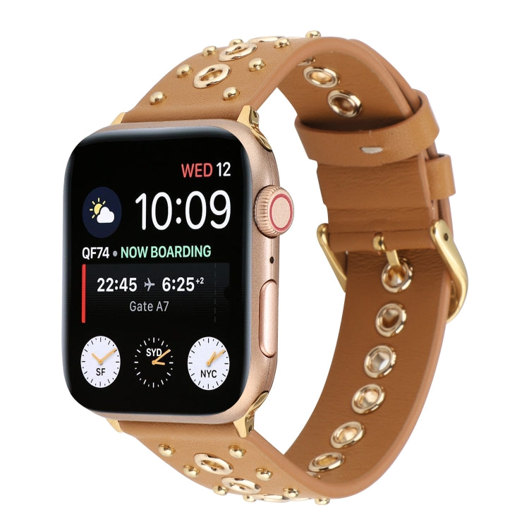 Cinturino per orologio in vera pelle con rivetto punk, For Apple Watch Series 7 41mm / 6 & SE & 5 & 4 40mm, For Apple Watch Ultra 49mm / Series 8&7 45mm / SE 2&6&SE&5&4 44mm