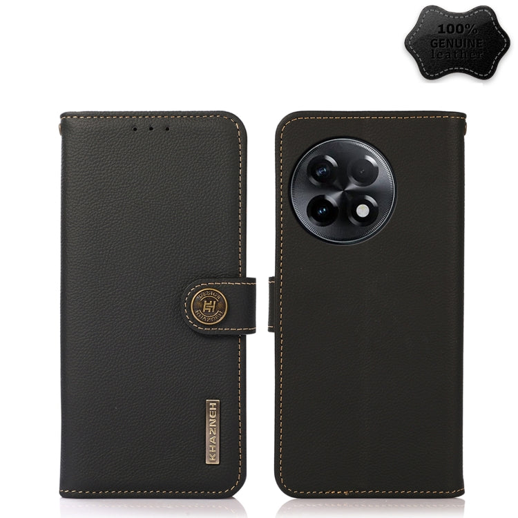 Custodia per telefono in vera pelle KHAZNEH Custer Texture RFID, For OnePlus Ace 2 5G, For Xiaomi Redmi 12C/Redmi 11A 4G