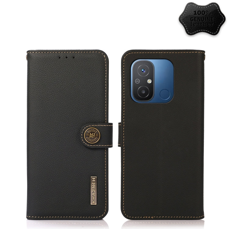 Custodia per telefono in vera pelle KHAZNEH Custer Texture RFID, For OnePlus Ace 2 5G, For Xiaomi Redmi 12C/Redmi 11A 4G