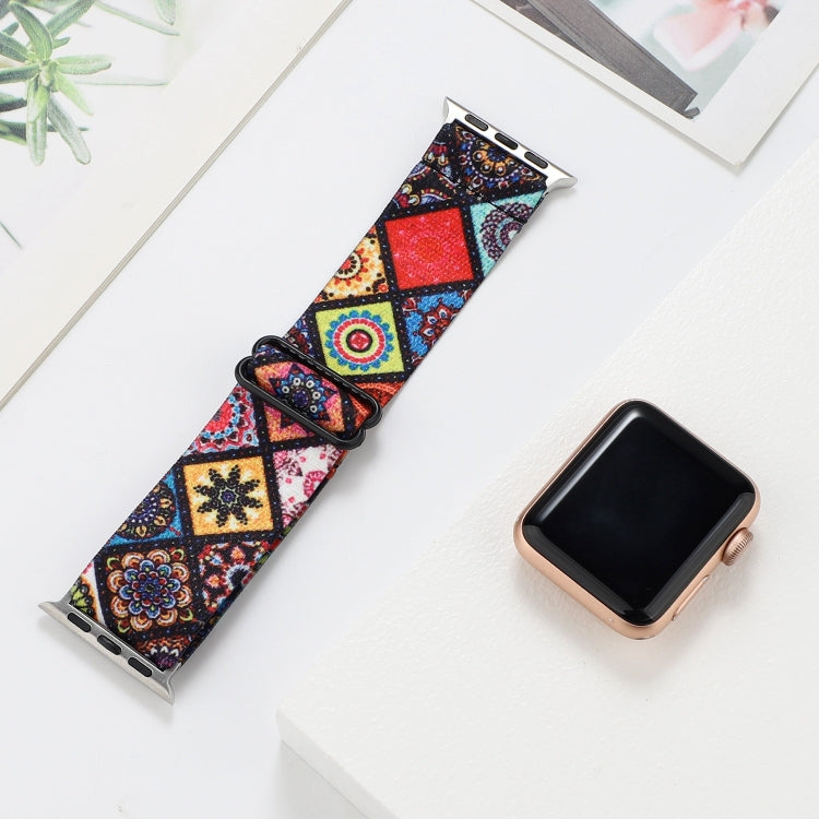 Cinturino elastico con fibbia in stile etnico, For Apple Watch Series 7 41mm / 6 & SE & 5 & 4 40mm, For Apple Watch Ultra 49mm / Series 8&7 45mm / SE 2&6&SE&5&4 44mm