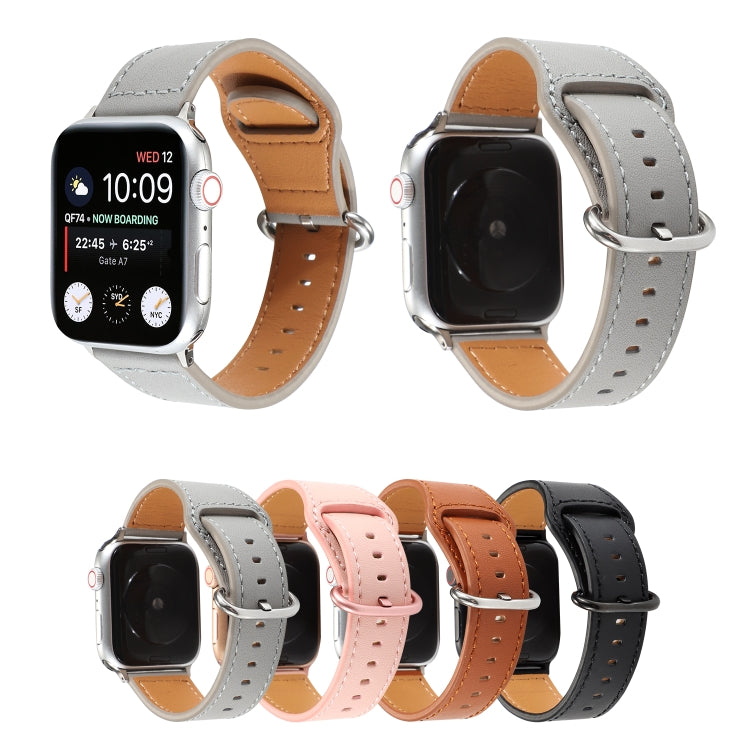Cinturino in vera pelle tinta unita, For Apple Watch Series 7 41mm / 6 & SE & 5 & 4 40mm / 3 & 2 & 1 38mm, For Apple Watch Series 7 45mm / 6 & SE & 5 & 4 44mm / 3 & 2 & 1 42mm