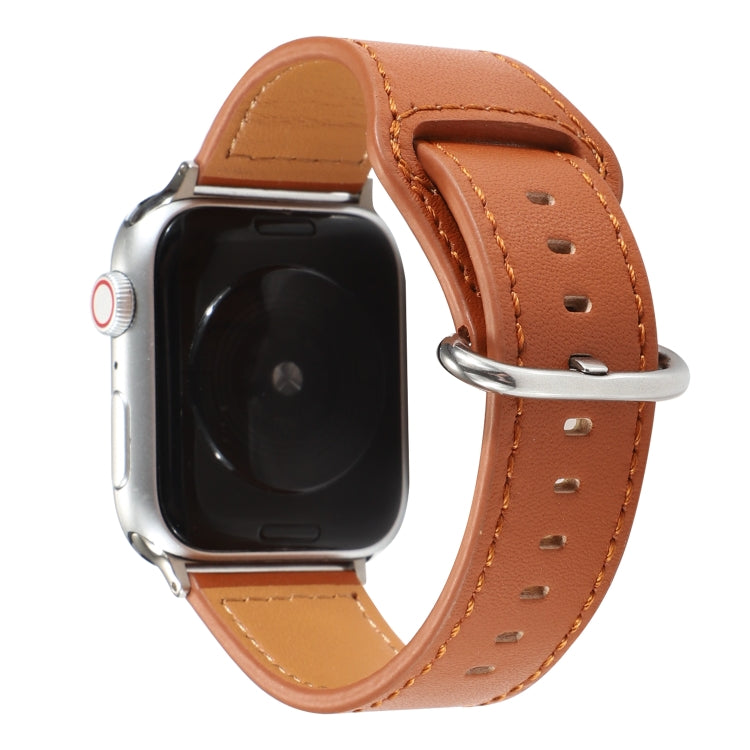 Cinturino in vera pelle tinta unita, For Apple Watch Series 7 41mm / 6 & SE & 5 & 4 40mm / 3 & 2 & 1 38mm, For Apple Watch Series 7 45mm / 6 & SE & 5 & 4 44mm / 3 & 2 & 1 42mm