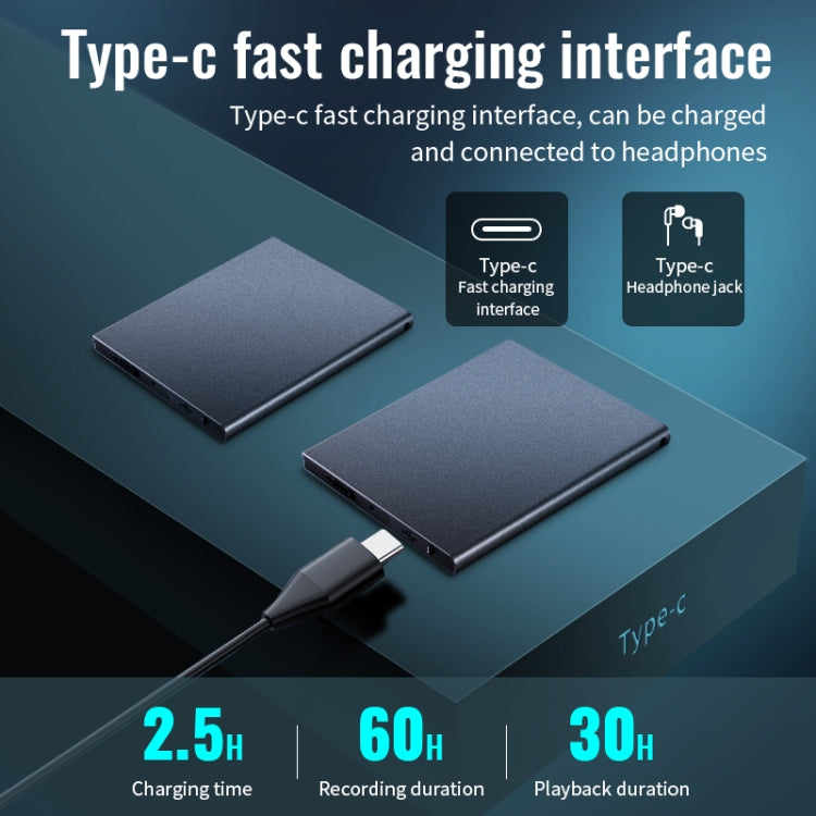 JNN K1 Square HD Registratore vocale 4-64GB