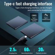 JNN K1 Square HD Registratore con cancellazione del rumore, 4GB, 8GB, 16GB, 32GB, 64GB