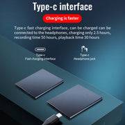 JNN K1 Square HD Registratore con cancellazione del rumore, 4GB, 8GB, 16GB, 32GB, 64GB