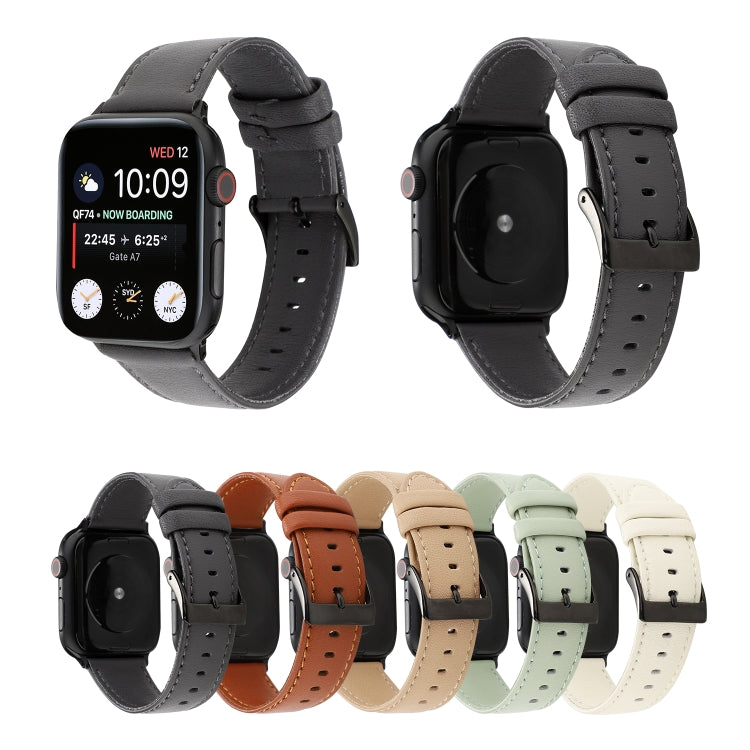 Cinturino in pelle di vacchetta, For Apple Watch Series 8&7 41mm / SE 2&6&SE&5&4 40mm / 3&2&1 38mm, For Apple Watch Series 7 45mm / 6 & SE & 5 & 4 44mm / 3 & 2 & 1 42mm, For Apple Watch Series 7 41mm / 6 & SE & 5 & 4 40mm / 3 & 2 & 1 38mm              ...