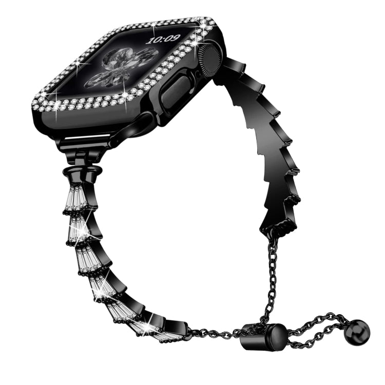 Cinturino in metallo con corona piena di diamanti, For Apple Watch Series 8&7 45mm / SE 2&6&SE&5&4 44mm, For Apple Watch Series 8&7 41mm / SE 2&6&SE&5&4 40mm