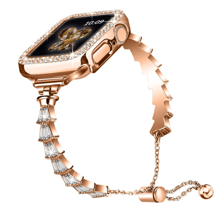 Cinturino in metallo con corona piena di diamanti, For Apple Watch Series 8&7 45mm / SE 2&6&SE&5&4 44mm, For Apple Watch Series 8&7 41mm / SE 2&6&SE&5&4 40mm