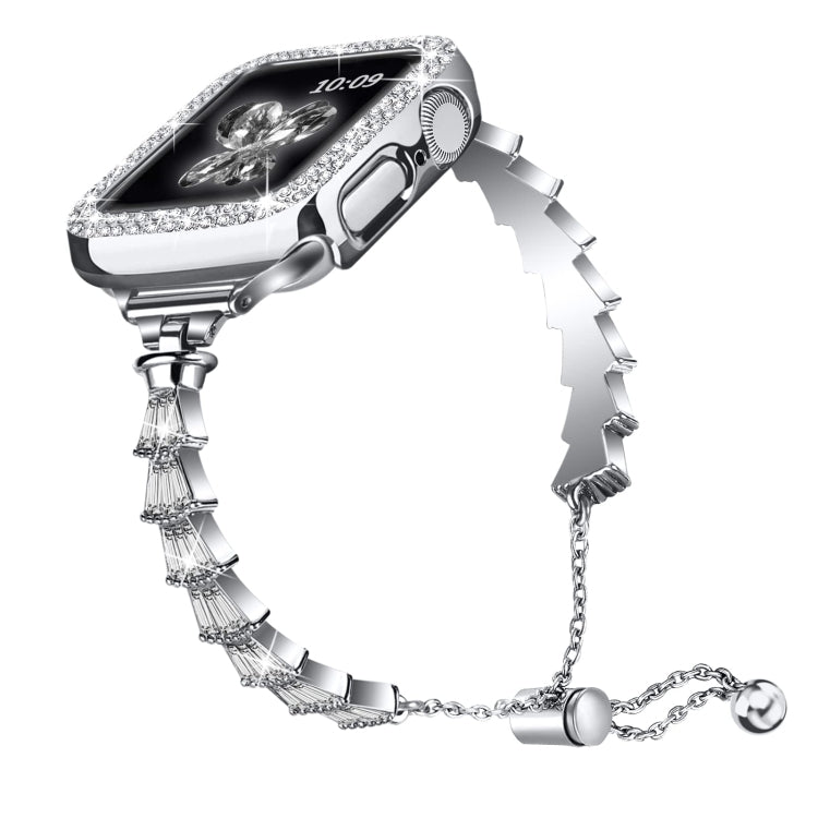 Cinturino in metallo con corona piena di diamanti, For Apple Watch Series 8&7 45mm / SE 2&6&SE&5&4 44mm, For Apple Watch Series 8&7 41mm / SE 2&6&SE&5&4 40mm