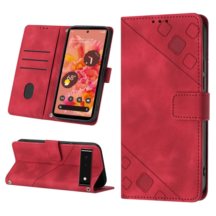 Custodia per telefono in pelle goffrata effetto pelle, For Google Pixel 6, For Google Pixel 6 Pro, For Google Pixel 6a 5G, For Google Pixel 7