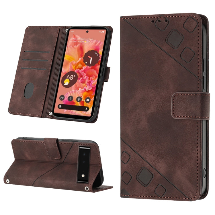 Custodia per telefono in pelle goffrata effetto pelle, For Google Pixel 6, For Google Pixel 6 Pro, For Google Pixel 6a 5G, For Google Pixel 7