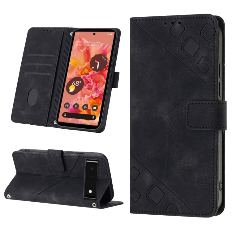 Custodia per telefono in pelle goffrata effetto pelle, For Google Pixel 6, For Google Pixel 6 Pro, For Google Pixel 6a 5G, For Google Pixel 7