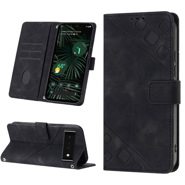 Custodia per telefono in pelle goffrata effetto pelle, For Google Pixel 6, For Google Pixel 6 Pro, For Google Pixel 6a 5G, For Google Pixel 7
