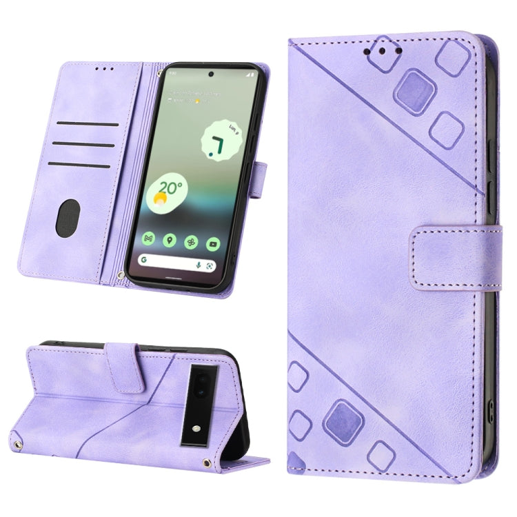 Custodia per telefono in pelle goffrata effetto pelle, For Google Pixel 6, For Google Pixel 6 Pro, For Google Pixel 6a 5G, For Google Pixel 7