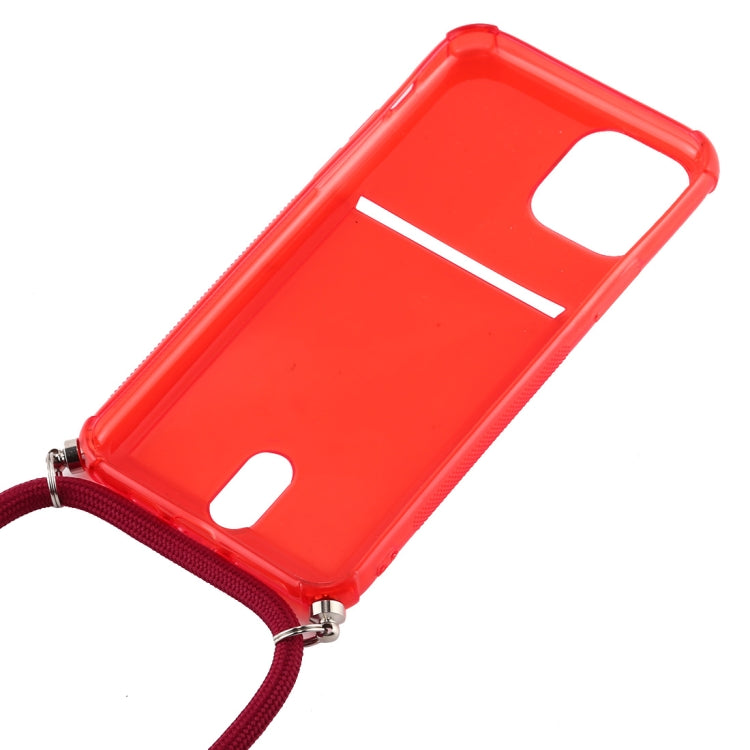 Custodia TPU trasparente con cordino per iPhone