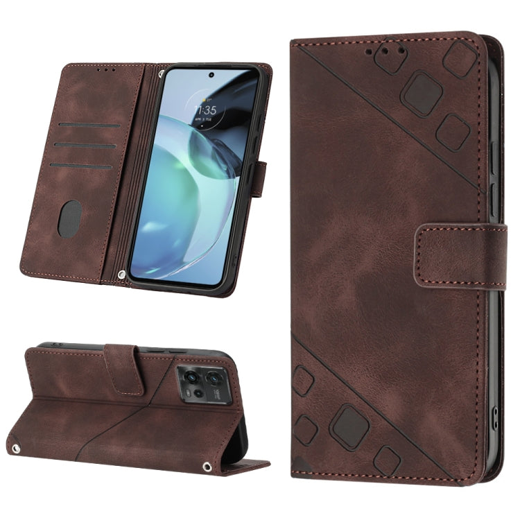 Custodia per telefono in pelle goffrata effetto pelle, For Motorola Moto G Play 2023, For Motorola Moto G72