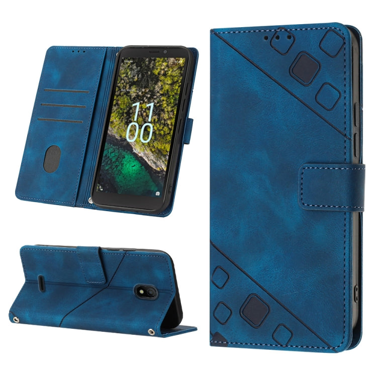 Custodia per telefono in pelle goffrata effetto pelle, For Nokia C31, For Nokia C100, For Nokia C200, For Nokia G21 / G11