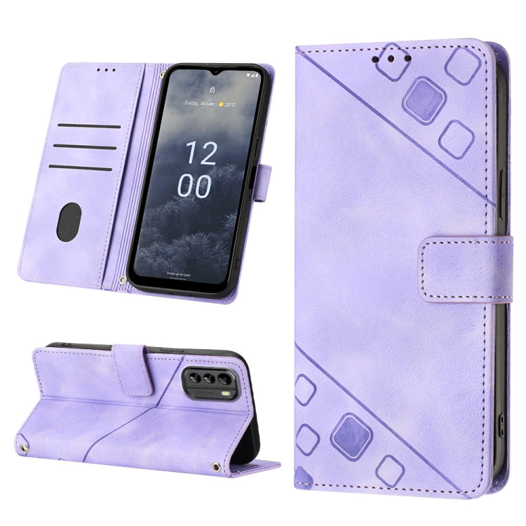 Custodia per telefono in pelle goffrata effetto pelle, For Nokia G60, For Nokia G100, For Nokia G400, For Nokia X30