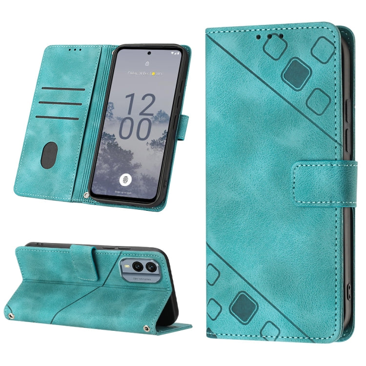 Custodia per telefono in pelle goffrata effetto pelle, For Nokia G60, For Nokia G100, For Nokia G400, For Nokia X30