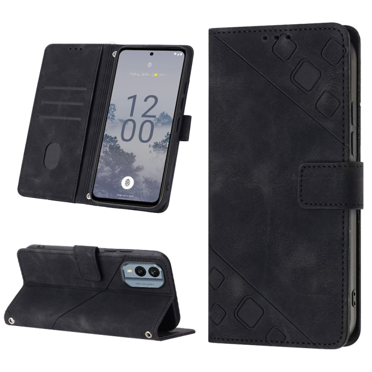 Custodia per telefono in pelle goffrata effetto pelle, For Nokia G60, For Nokia G100, For Nokia G400, For Nokia X30