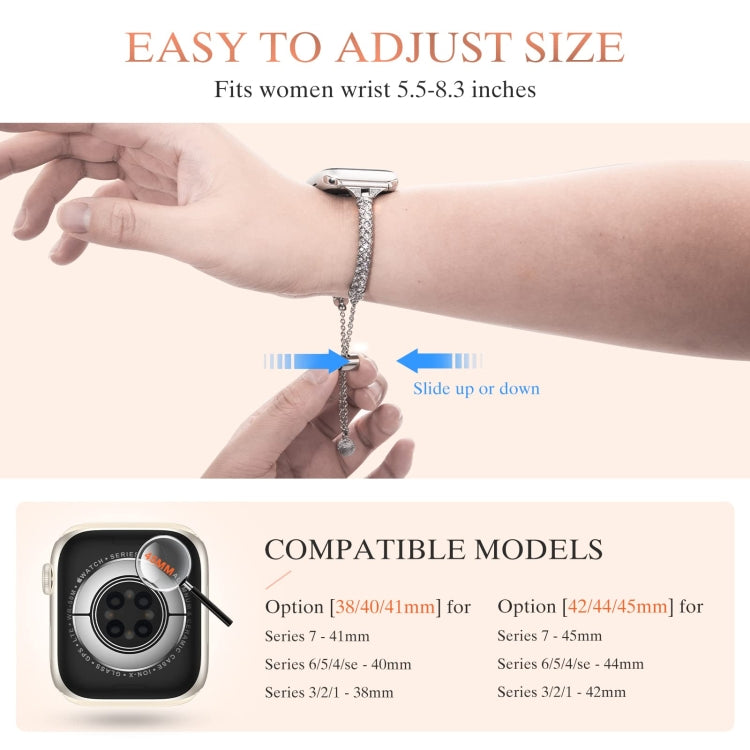 Cinturino metallo con diamanti per Apple Watch 40-45mm