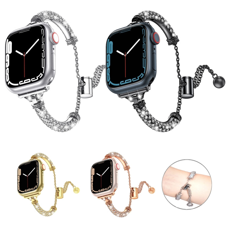 Cinturino metallo con diamanti per Apple Watch 40-45mm