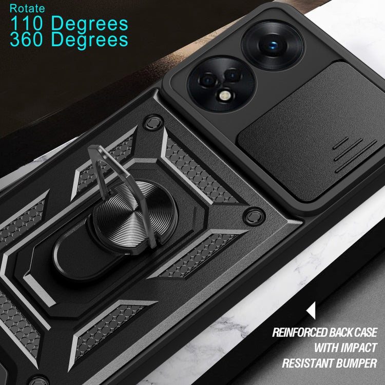 Custodia per telefono con design a copertura della fotocamera scorrevole, For OPPO Reno8 T 4G, For Tecno Camon 18 / 18 P, For Tecno Pova 4