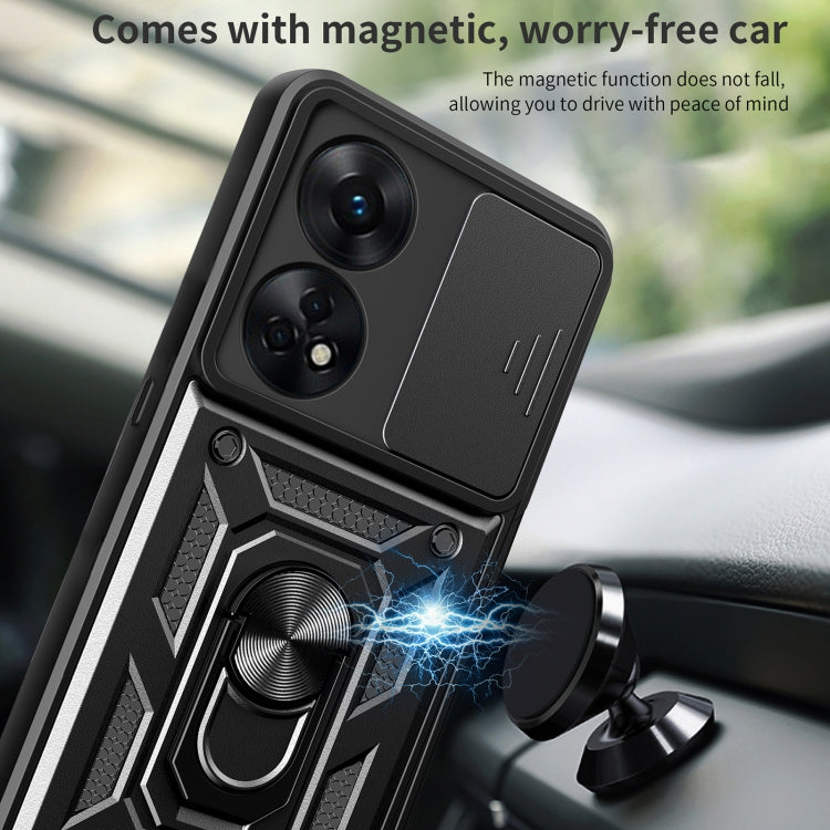 Custodia per telefono con design a copertura della fotocamera scorrevole, For OPPO Reno8 T 4G, For Tecno Camon 18 / 18 P, For Tecno Pova 4
